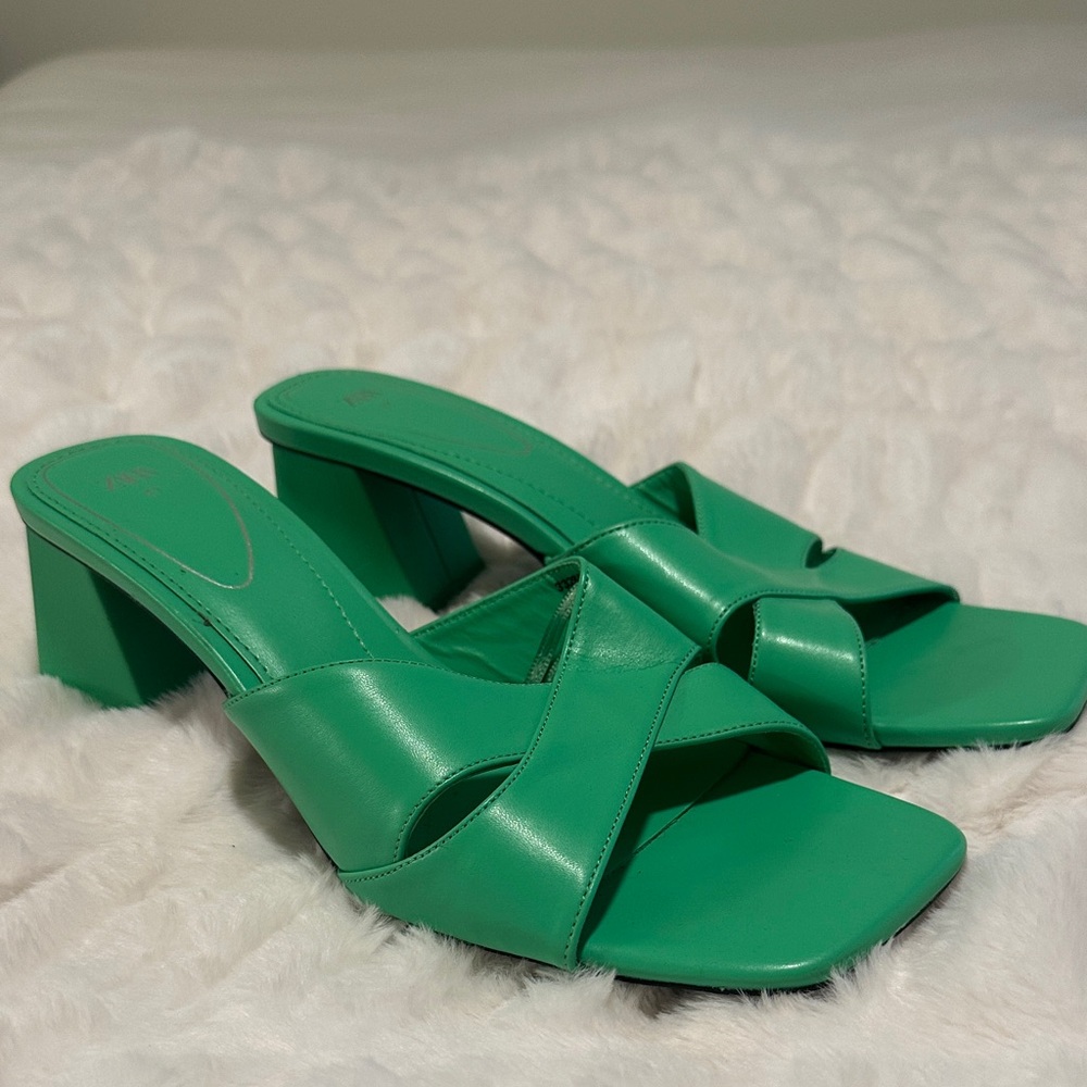 Zara Green Women's Mules